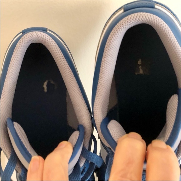 NIKE Air Jordan 1 Low Sneaker True Blue/ Cement Grey/White 12 EUC - Picture 13 of 14